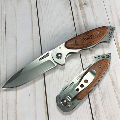 Engraved Clip-on Folding Knife