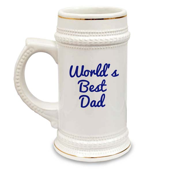 Add custom text in any color to your own detailed ceramic stein