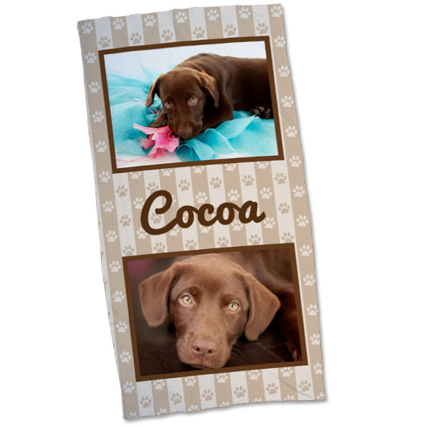 Create a custom pet towel for your pet or highlight your best pet photos for your own towel