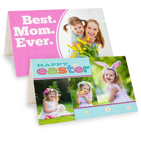 Create you own folded holiday cards using pictures to share your story