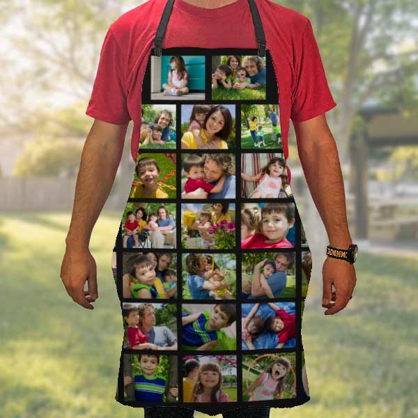 Full print custom aprons with photo collage print of your pictures
