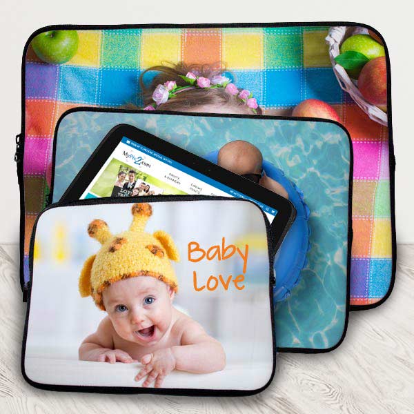 The perfect laptop accessory, our personalized laptop sleeve can be designed with photos and text.