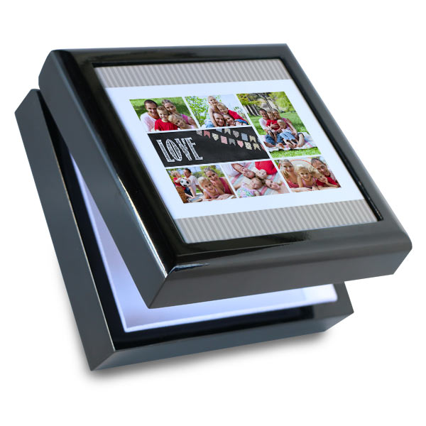 Create a beautiful black lacquer box using your own photo memories