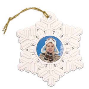 Add your own photo and create a beautiful resin snowflake photo ornament