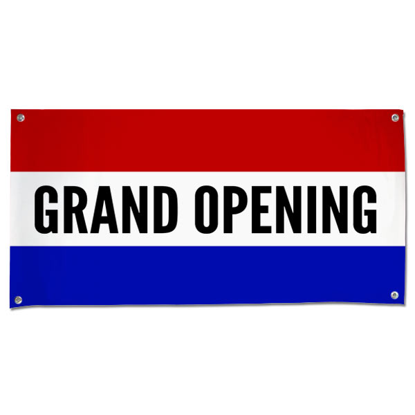 Grand Opening banner for your small business with a Classic Patriotic flair size 4x2