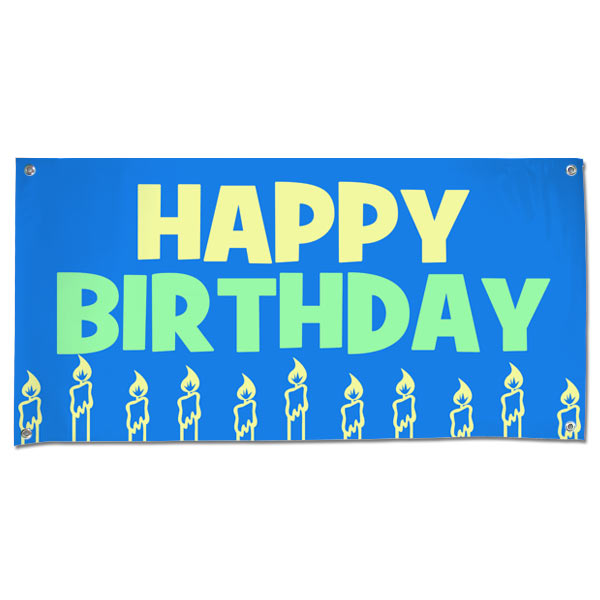 Decorate for your Birthday party and event with a Happy Birthday Banner size 4x2