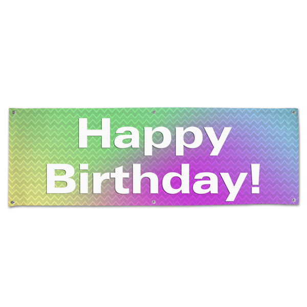 Plan for your Birthday Party with a bright and colorful fun Birthday Banner with Grommets size 6x2