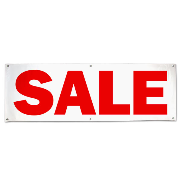Perfect for a road side business, this indoor outdoor banner announces your Sale message large 6x2