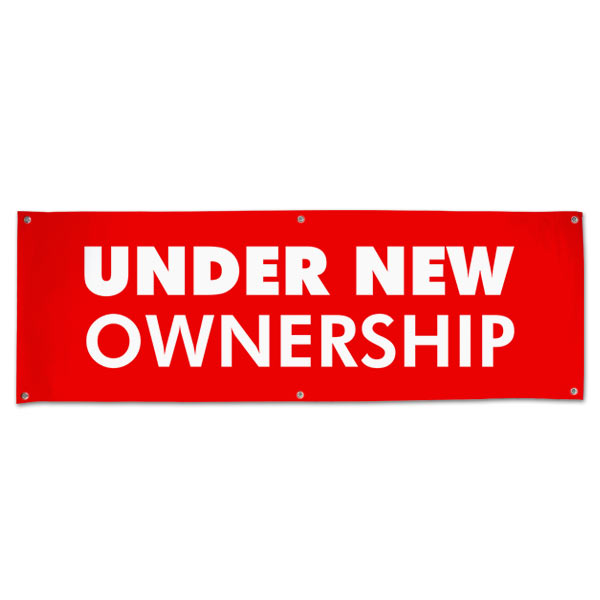 Let your customers know that things have changed for the better with an Under new Ownership banner size 6x2
