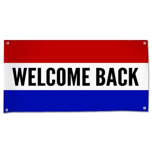Welcome some one back with a classic style patriotic banner, perfect for welcoming home troops size 4x2