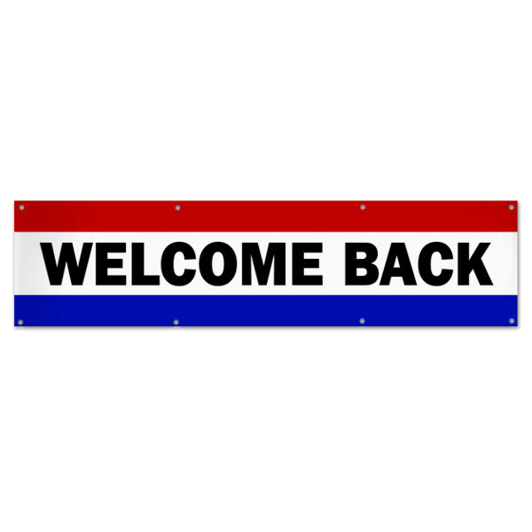 Welcome some one back with a classic style patriotic banner, perfect for welcoming home troops size 8x2