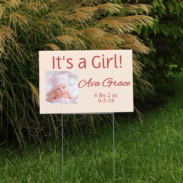 Plan for a party or announce your new baby with a custom lawn sign