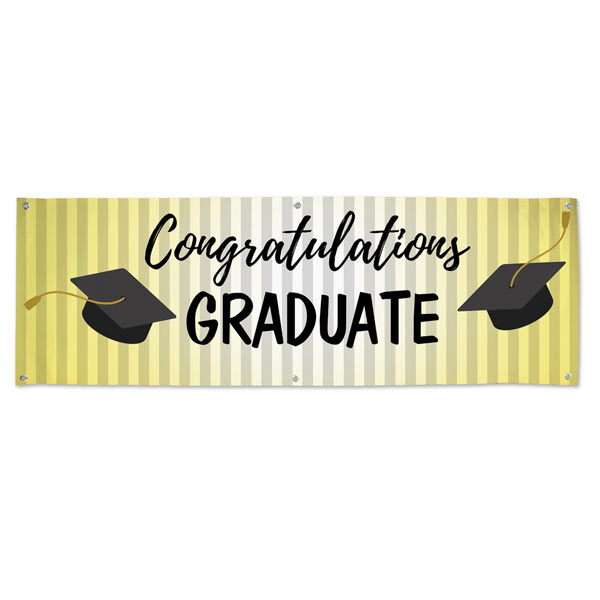Celebrate your students graduation with a party and order a vinyl banner for the event