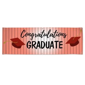 Congratulations banner for Graduates with a Red Theme