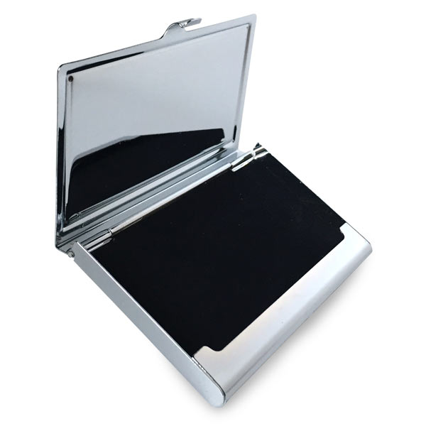 Photo business card case has a velvet like interior to help protect your cards