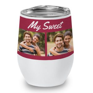 Create your own wine cup adding photos and text for a special occasion