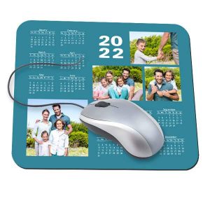 Choose from multiple designs and create a custom mouse pad with calendar 2022 for your desk