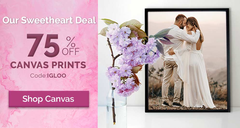 Give the best Valentines gift with a couple photo printed on Canvas
