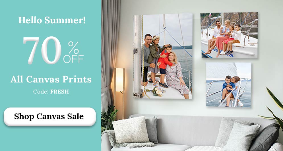 Brighten up your walls with beautiful photos printed on canvas, currently on sale