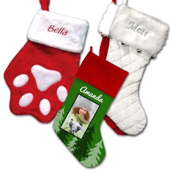 Photo printed and embroidered custom Christmas stockings personalized for you