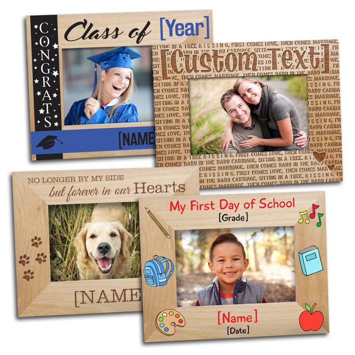 Engraved wood frames are perfect for remembering special occasions, create your own