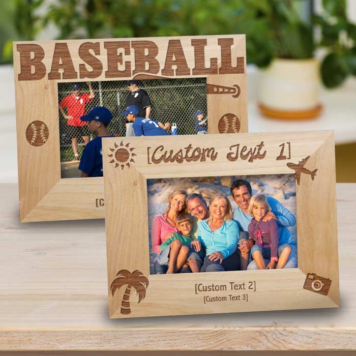 Add your own text to a laser engraved picture frame for your 4x6 photo