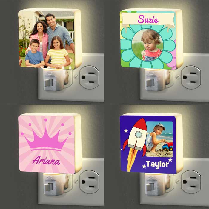 Assortment of personalized night light design options